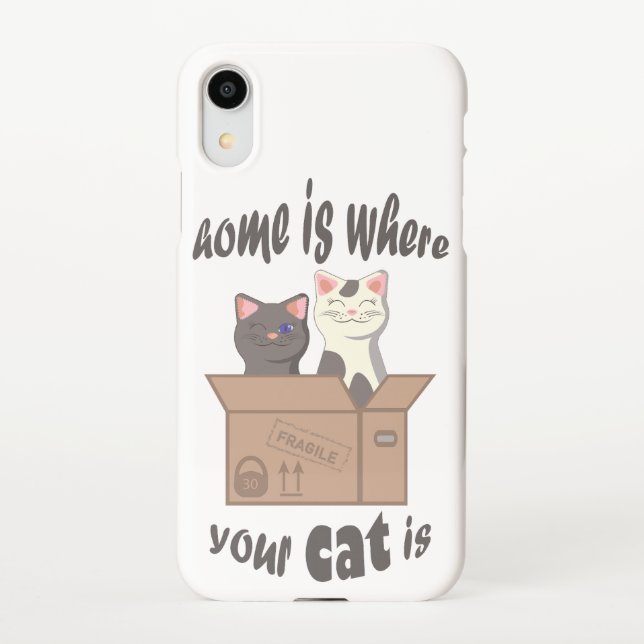 Funny quote Home is where your cat is iPhone Case (Back)