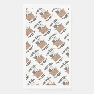 Funny quote Home is where your cat is Napkin