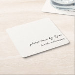 Funny Quote Introvert Humor Custom Black White Square Paper Coaster<br><div class="desc">Add a touch of humor to your gathering with these funny personalized paper coasters in black and white featuring the cheeky phrase "please leave by 9 PM" and customizable family or host name below. The minimalist design makes these perfect for casual dinner parties, housewarming events, or any get-together where a...</div>