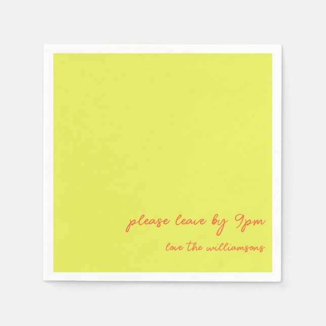 Funny Quote Introvert Humor Custom Chartreuse Napkin (Front)