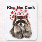 Funny Quote Kiss the Cook Cute Raccoons, Animal Mo