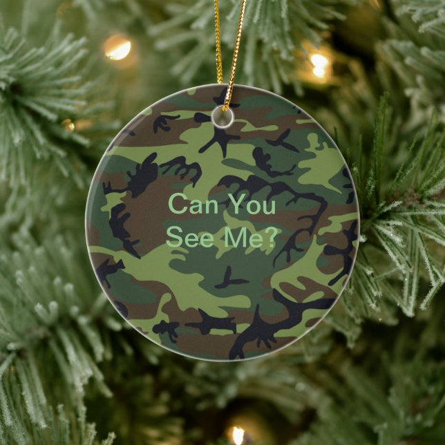 Funny Quote Military Green Camouflage Ceramic Tree Decoration (Tree)