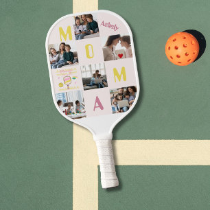 Funny Quote Personalised 6 Photos Pickleball Mum  Paddle