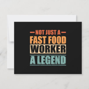Funny Quote Retro Fast Food Worker RSVP Card