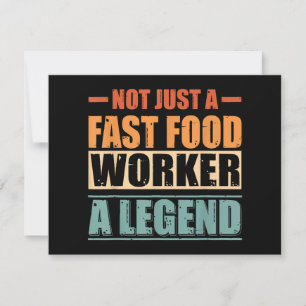 Funny Quote Retro Fast Food Worker Save The Date