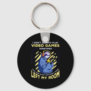 Funny Quote Sloth Playing Video Games Funny Retro  Key Ring