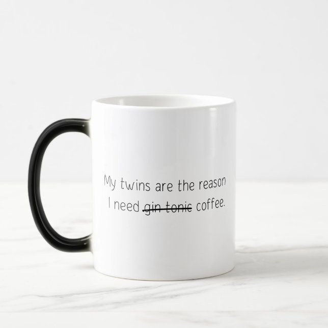 Funny Quote Trendy Gift Coffee Mug Twins Gin Tonic (Left)