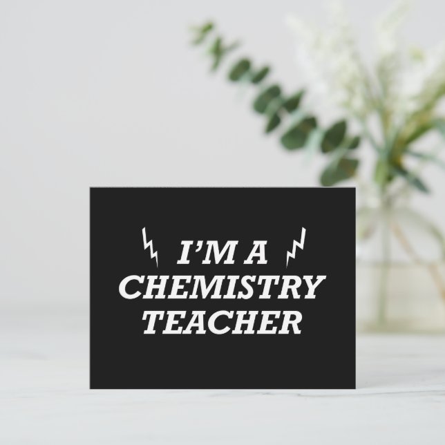 Funny quotes about chemistry teacher holiday postcard (Standing Front)