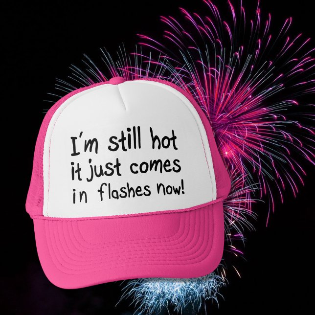 Funny quotes birthday menopause pink trucker hats (Creator Uploaded)