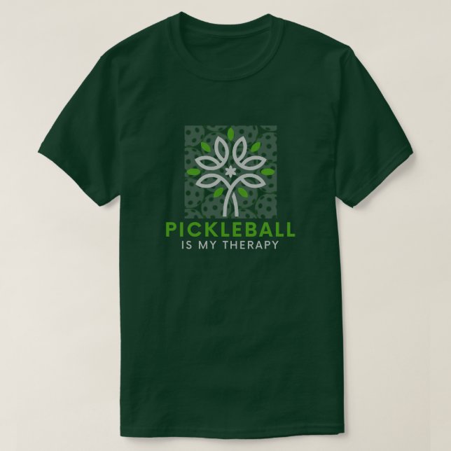 Funny Quotes Club Pickleball Is My Therapy Pattern T-Shirt (Design Front)