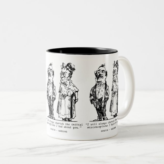 Funny Quotes for Men: Humourous Friends & Laughter Two-Tone Coffee Mug (Front Right)