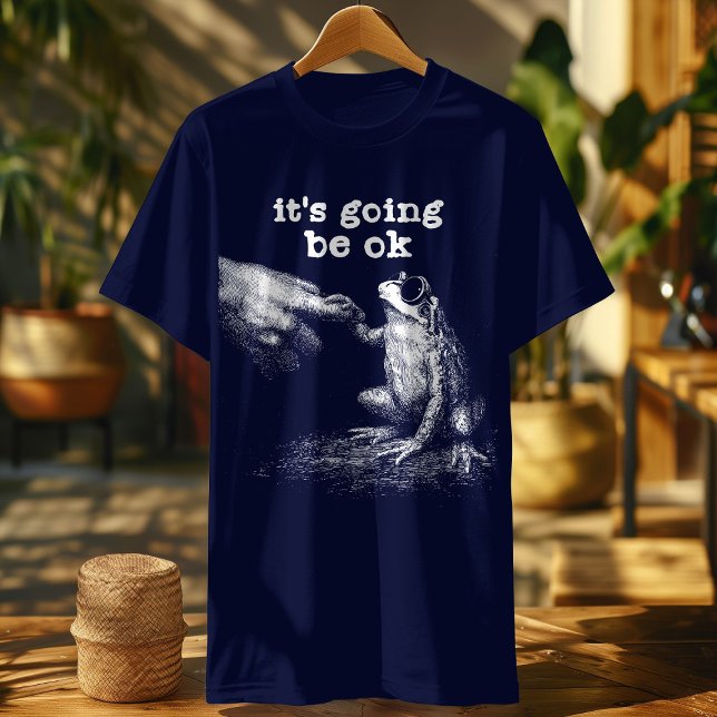 Funny Quotes Frog – It’s Going Be Ok Meme Retro T-Shirt (Creator Uploaded)