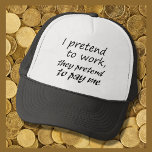 Funny quotes gifts modern joke coworker sarcasm trucker hat<br><div class="desc">Funny quotes coworker modern gift ideas joke trucker hats. Hilarious hat gag gift for anyone that likes humour. Black and white typography hat perfect for a White Elephant or Secret Santa at work.</div>
