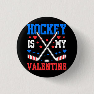 Funny Quotes Ice Hockey Is My Valentine Sport Team 3 Cm Round Badge