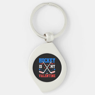 Funny Quotes Ice Hockey Is My Valentine Sport Team Key Ring