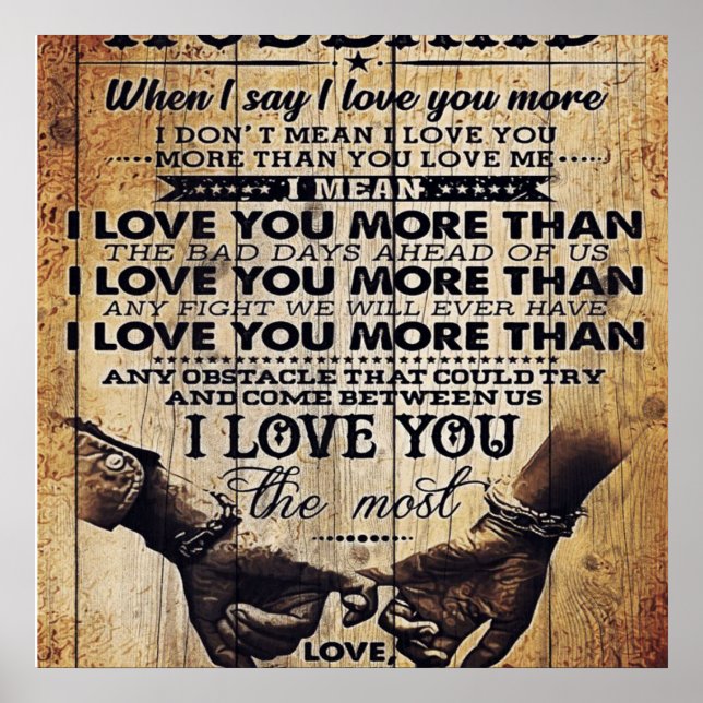 Funny Quotes To Husband | Gift For Your Man Poster (Front)