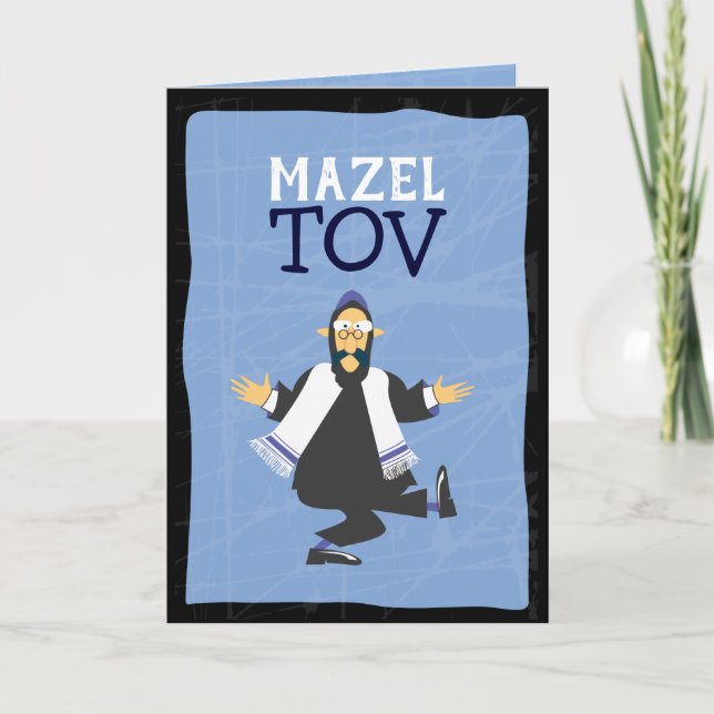 FUNNY RABBI MAZEL TOV Congratulations Greeting Card (Front)