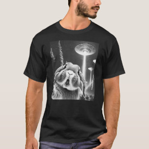 Funny Rabbit Alien UFO Taking a Selfie Animal Love T-Shirt