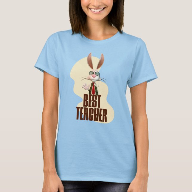Funny Rabbit Best Teacher T-Shirt (Front)