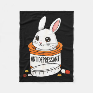 Funny Rabbit Bunny Anti Depressant Zoo Boys Girls  Fleece Blanket