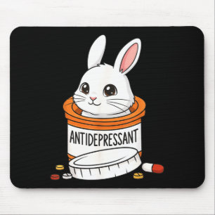 Funny Rabbit Bunny Anti Depressant Zoo Boys Girls Mouse Pad