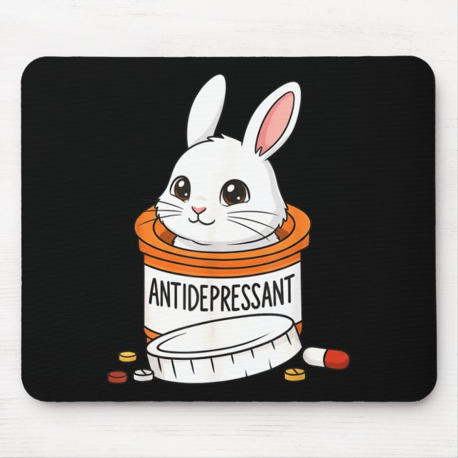 Funny Rabbit Bunny Anti Depressant Zoo Boys Girls  Mouse Pad (Front)