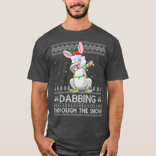 Funny Rabbit Dabbing Through The Snow Ugly Rabbit T-Shirt