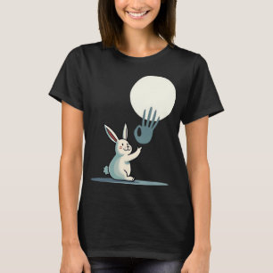 Funny Rabbit hand shadow puppets humor pop art T-Shirt