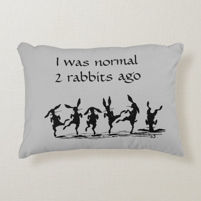 Funny Rabbit Humour Decorative Pillow (Front)