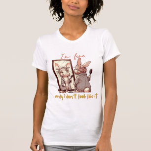 Funny rabbit in front of the mirror – Funny design T-Shirt