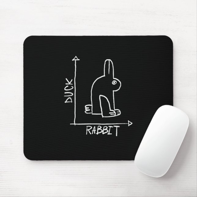 Funny Rabbit or Duck, wildlife animal diptyc Mouse Pad (With Mouse)