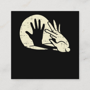 Funny Rabbit Shadow Play Pun Bunny Lover Square Business Card