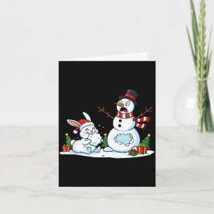 Funny Rabbit Snowman Christmas Bunny Womens Mens K Card