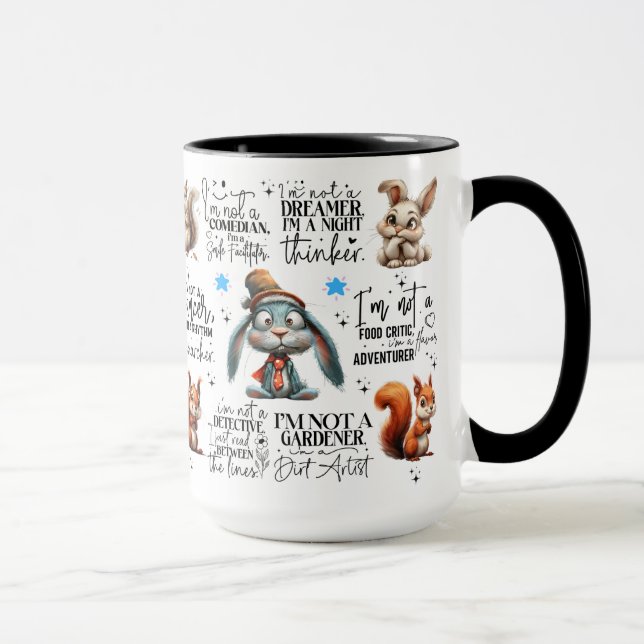Funny Rabbit Squirrels Quotes Mug (Right)