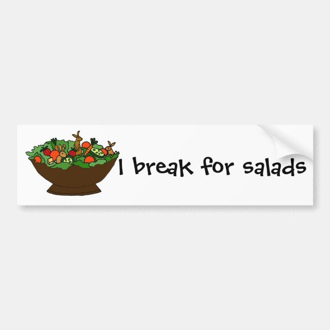 Funny Rabbits in a Salad Art Bumper Sticker (Front)