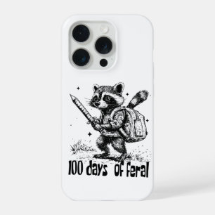 Funny Raccoon 100 Days Of Feral School Chaos iPhone 15 Pro Case