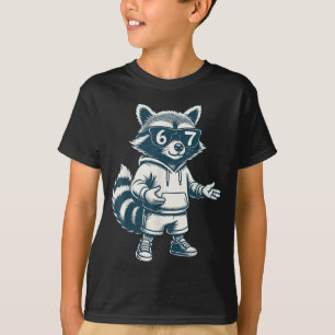 Funny Raccoon 67 Meme Six Seven T-Shirt