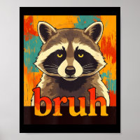 Funny Raccoon Bruh Meme Teens Boys Girls Men Graph