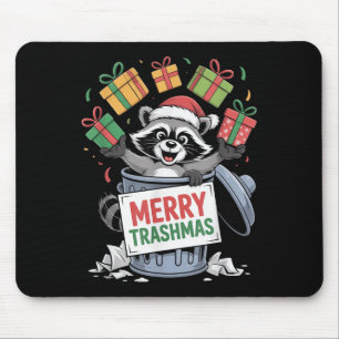 Funny Raccoon Christmas Trash Panda Xmas Merry Tra Mouse Pad