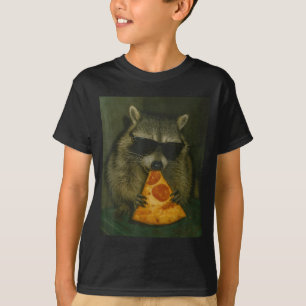 Funny Raccoon Eating Pizza Animal Meme Men Women T-Shirt