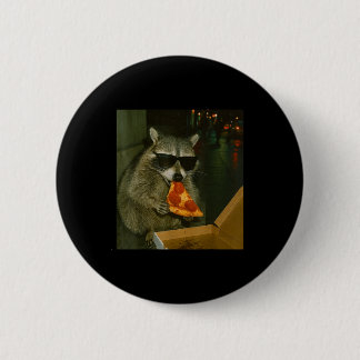 Funny Raccoon Eating Zza Animal Meme  6 Cm Round Badge