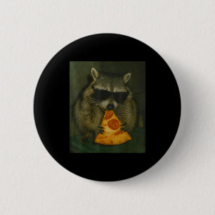 Funny Raccoon Eating Zza Animal Meme Men Women 6 Cm Round Badge