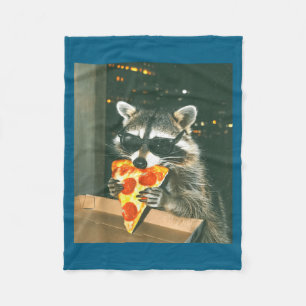 Funny Raccoon Eating Zza Animal Meme Men Women Kid Fleece Blanket