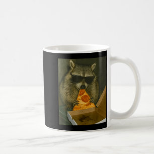 Funny Raccoon Eating Zza Animal Meme Raccoon  Coffee Mug