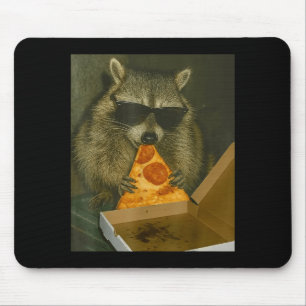 Funny Raccoon Eating Zza Animal Meme Raccoon  Mouse Pad