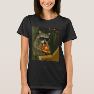 Funny Raccoon Eating Zza Animal Meme T-Shirt
