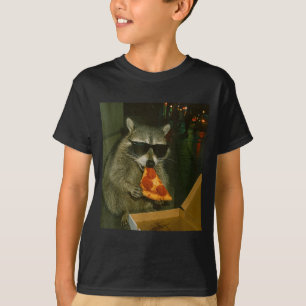 Funny Raccoon Eating Zza Animal Meme T-Shirt