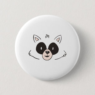 Funny Raccoon Face 6 Cm Round Badge