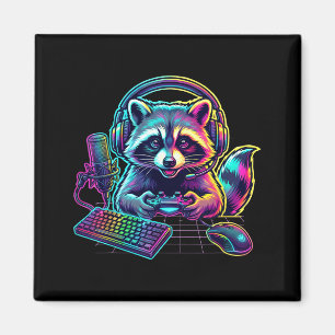 Funny Raccoon Gamer Video Game Gaming Lover  Magnet