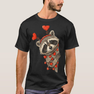 Funny Raccoon Heart Valentine Animal Raccoon Lover T-Shirt